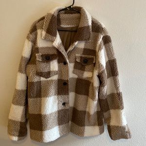 Sherpa collared front button coat